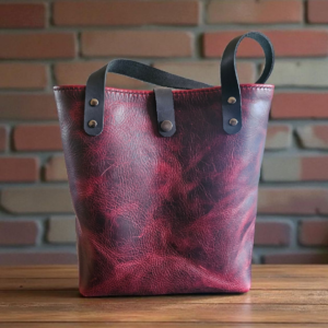 Pull up Leather Tote - Red